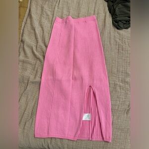 Free People Pink Ribbed Skirt